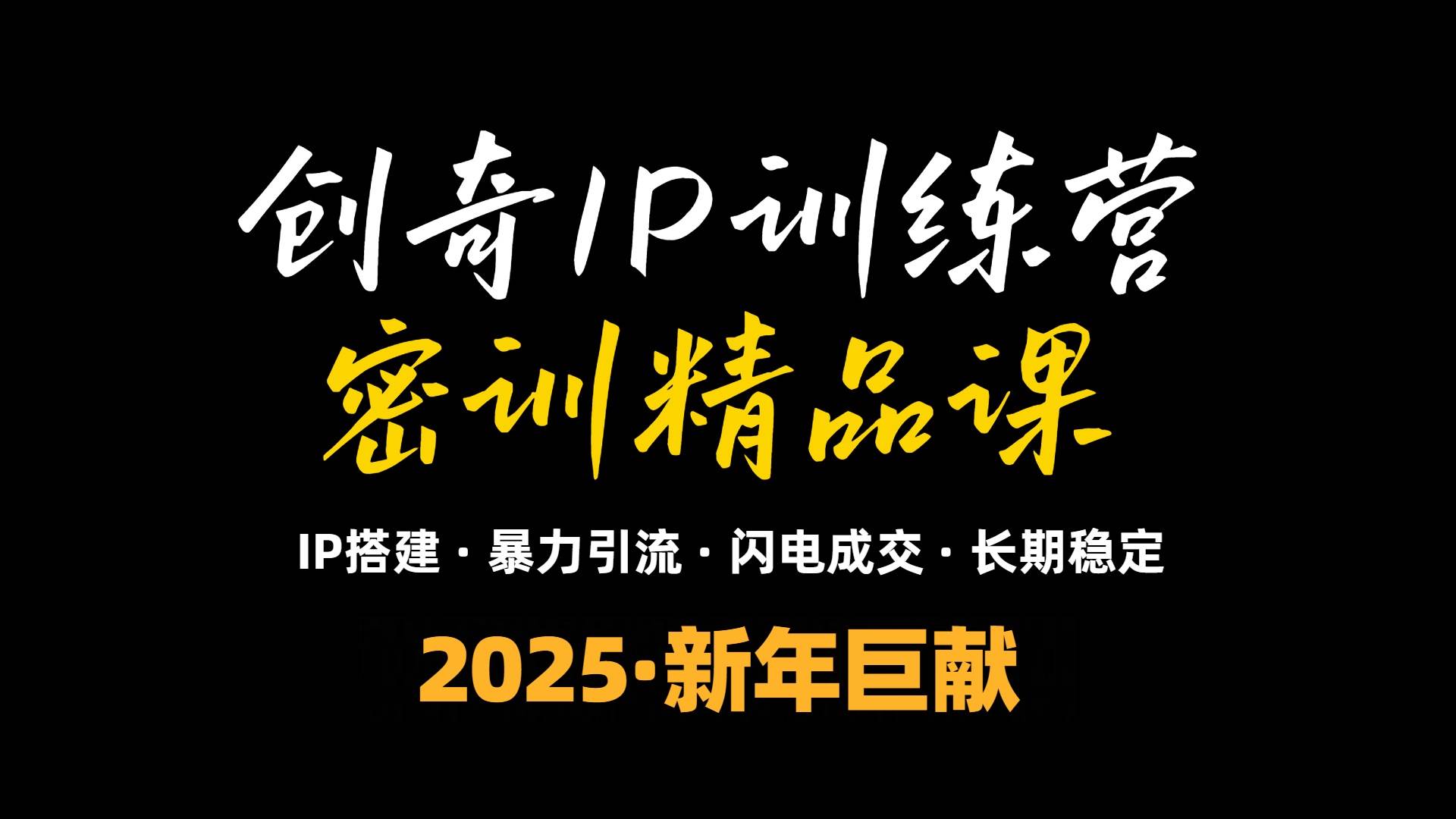 （13898期）2025年“知识付费IP训练营”小白避坑年赚百万，暴力引流，闪电成交好项目网-专注分享网络创业项目落地实操课程 – 全网首发_高质量创业项目输出好项目网