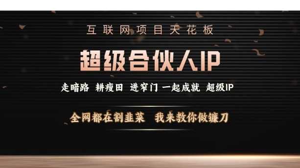 互联网项目天花板，超级合伙人IP，全网都在割韭菜，我来教你做镰刀【仅揭秘】好项目网-专注分享网络创业项目落地实操课程 – 全网首发_高质量创业项目输出好项目网