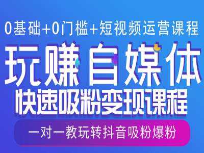 0基础+0门槛+短视频运营课程，玩赚自媒体快速吸粉变现课程，一对一教玩转抖音吸粉爆粉好项目网-专注分享网络创业项目落地实操课程 – 全网首发_高质量创业项目输出好项目网