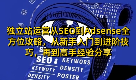 独立站运营从SEO到Adsense全方位攻略，从新手入门到进阶技巧，再到高手经验分享好项目网-专注分享网络创业项目落地实操课程 – 全网首发_高质量创业项目输出好项目网